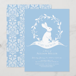 Söt Bunny Boys Baby Shower-inbjudan Inbjudningar