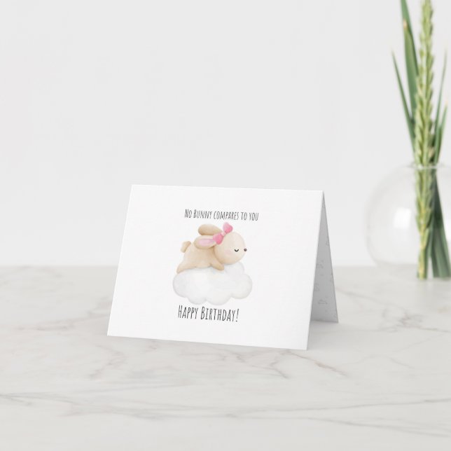 Söt, bunny, mappat födelsedagskort, för barn kort (Framsida)