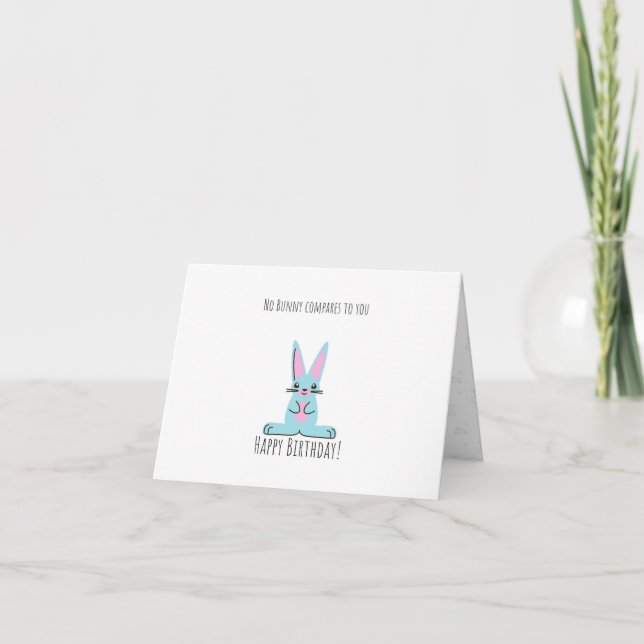 Söt, bunny, mappat födelsedagskort, för barn kort (Framsida)