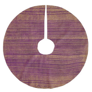 Söt Burg Orange Burgundy Rand Mönster Julgransmatta Borstad Polyester