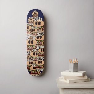 söt burgare med mat mini skateboard bräda 18,5 cm
