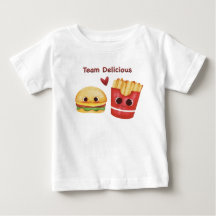Söt Burger & Fries Bästa Vänner Baby T-Shirt