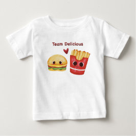 Söt Burger & Fries Bästa Vänner Baby T-Shirt