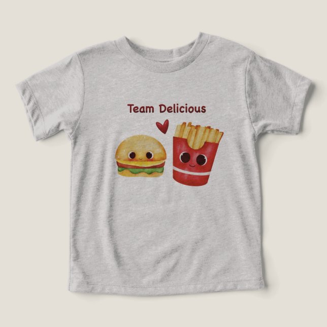Söt Burger & Fries Bästa Vänner Toddler T-Shirt (Design Framsida)