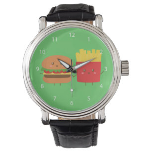 Söt Burger och pommes frites, vänner för alltid Armbandsur
