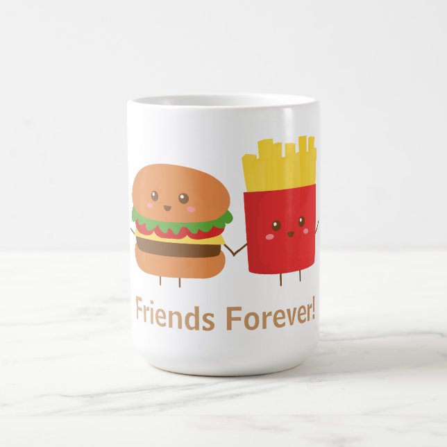 Söt Burger och pommes frites, vänner för evigt Kaffemugg (Center)