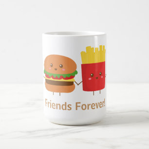 Söt Burger och pommes frites, vänner för evigt Kaffemugg