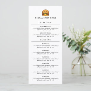 Söt Burger-restaurang Meny
