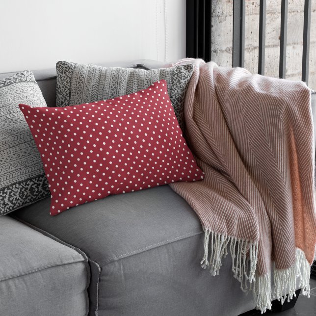 Söt burgunderfärgade prickar Mönster Lumbarkudde (Skapare uppladdad)