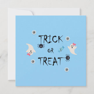 SÖT BUS OCH GODIS HALLOWEEN | BLÅ SPÖKE INBJUDNINGAR