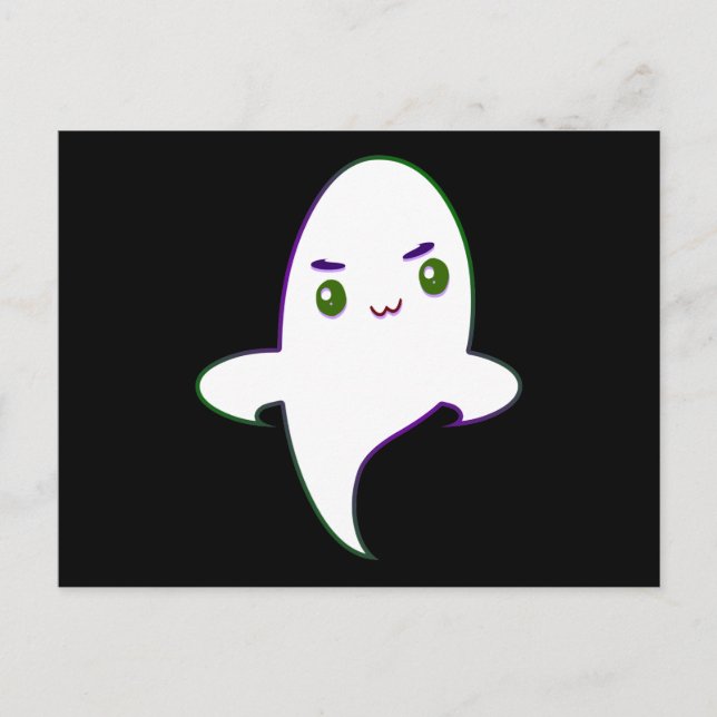 Söt Busig Halloweenande Vykort (Framsida)