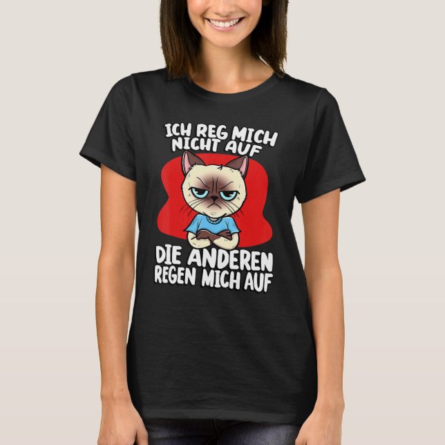 Söt busig katt kattägare t shirt (Framsida)