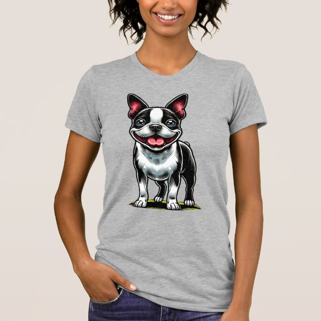Söt Bustie Hund T Shirt (Framsida)
