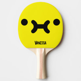 Söt, butter face gul med namn pingisracket