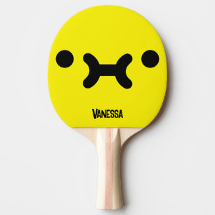 Söt, butter face gul med namn pingisracket