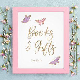 Söt Butterflies Bokar och Gifts Baby Shower Fototryck