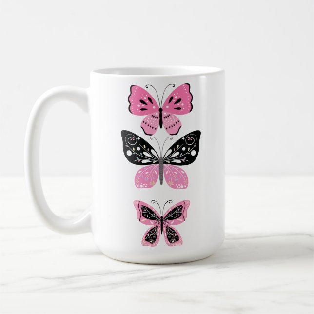 Söt Butterflies Kaffemugg (Vänster)