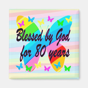 SÖT BUTTERFLY 80 BIRTHDAY BLESSINGS MAGNET
