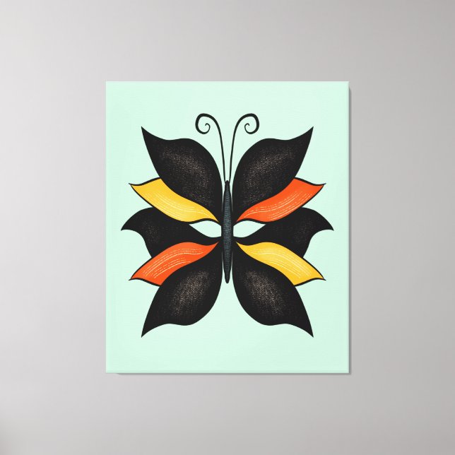 Söt Butterfly Abstrakt Art Canvastryck (Framsida)