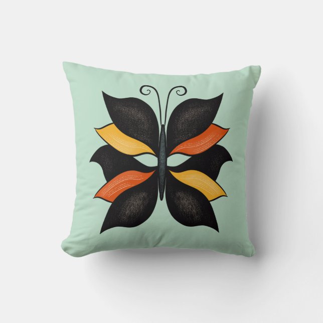 Söt Butterfly Abstrakt Art Kudde (Framsida)