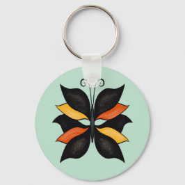 Söt Butterfly Abstrakt Art Nyckelring