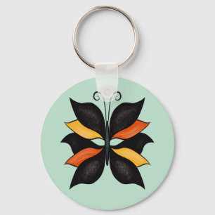 Söt Butterfly Abstrakt Art Nyckelring