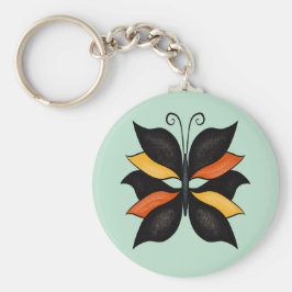 Söt Butterfly Abstrakt Art Nyckelring