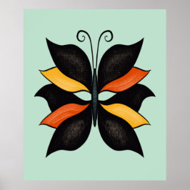 Söt Butterfly Abstrakt Art Poster