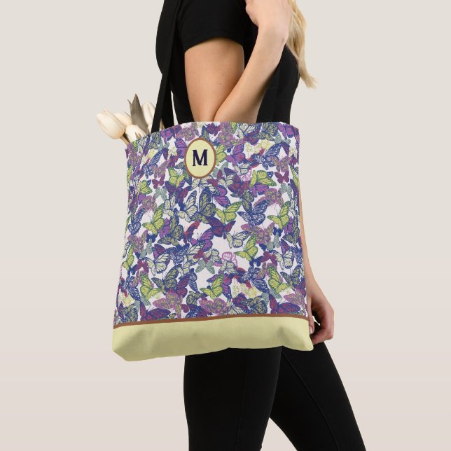 Söt Butterfly Anpassningsbar Tote Bag för Styliser Tygkasse (Närbild)