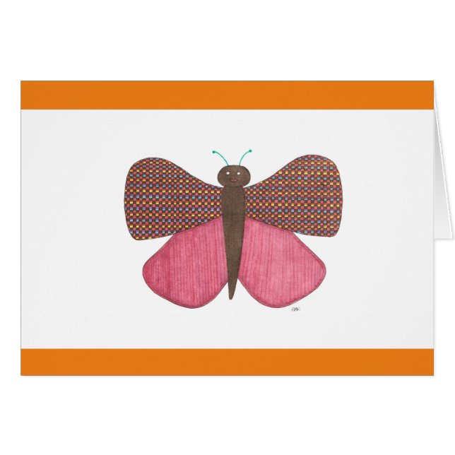 Söt Butterfly Art Notecard Hälsningskort (Framsidan Horizontal)