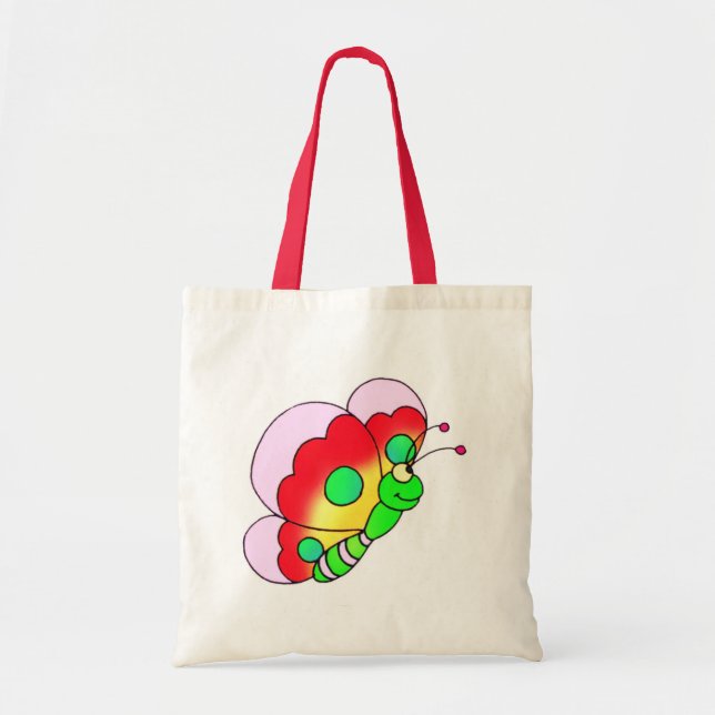 Söt Butterfly Bag Tygkasse (Framsidan)