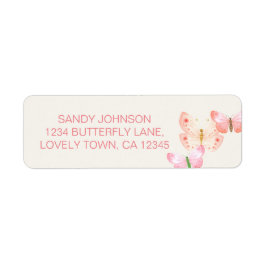 Söt Butterfly Coral Cream Ny adress Returadress Etikett