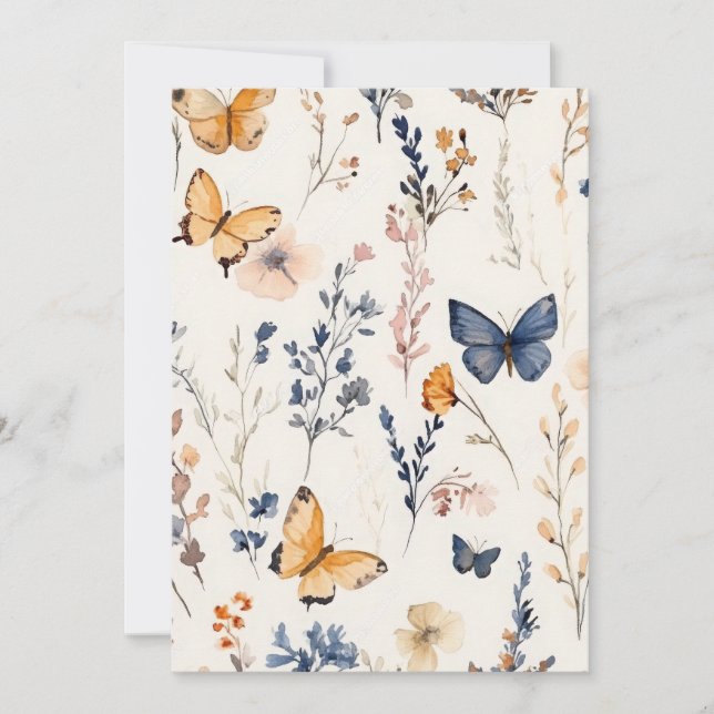 Söt Butterfly Fält Inbjudningar (Framsida)