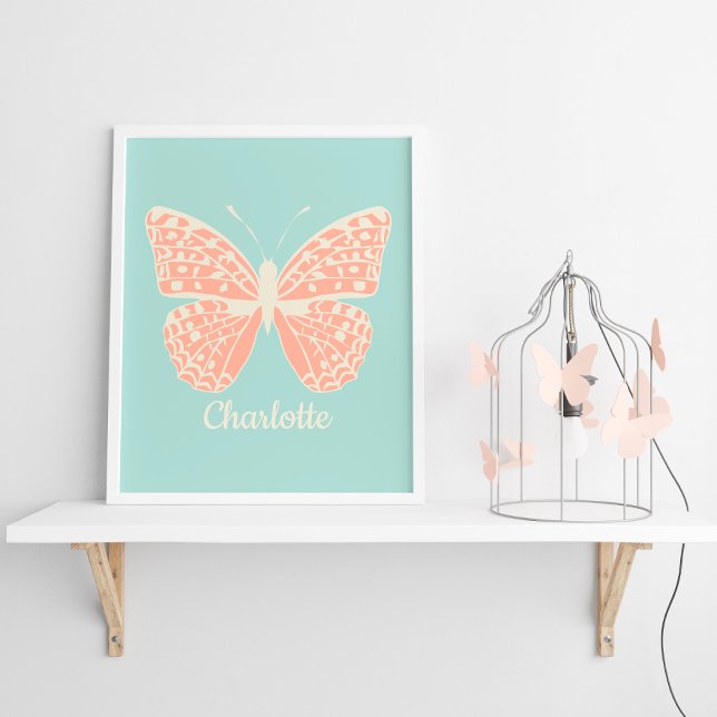 Söt Butterfly Girl Girl's Bedroom Poster (Skapare uppladdad)