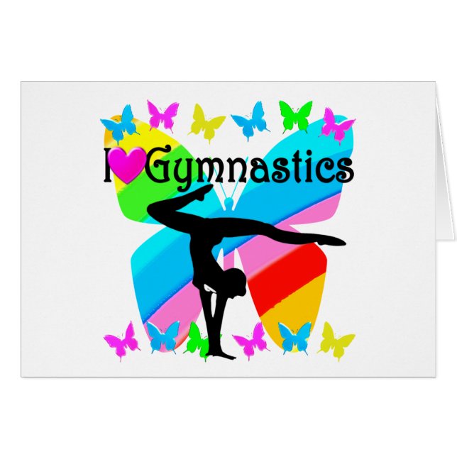 SÖT BUTTERFLY I KÄRLEK GYMNASTICS DESIGN OBS KORT (Framsidan Horizontal)