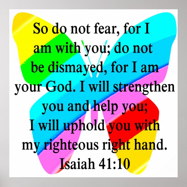 SÖT BUTTERFLY ISAIAH 41:10 DESIGN POSTER (Framsidan)