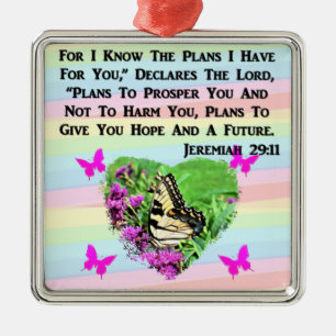 SÖT BUTTERFLY JEREMIAH 29:11 JULGRANSPRYDNAD METALL