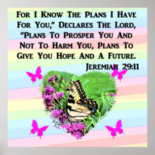 SÖT BUTTERFLY JEREMIAH 29:11 POSTER