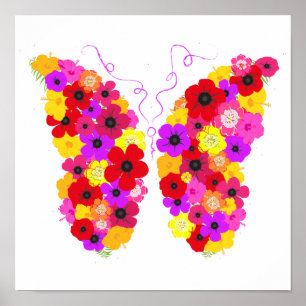 Söt Butterfly Modern Art Poster