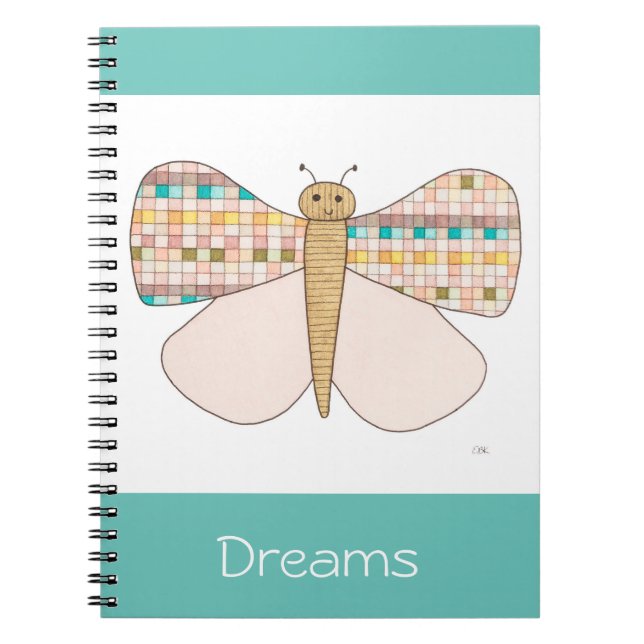 Söt Butterfly Notebook-Dreams-Erin Brie Art Not Anteckningsbok (Framsidan)