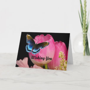 Söt Butterfly och Flowers-födelsedagskort Kort