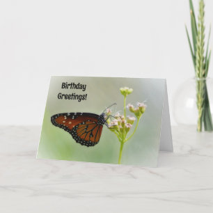 Söt Butterfly på Blommor Birthday Card Kort