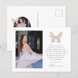Söt Butterfly  Photo Quinceanera Tack Vykort