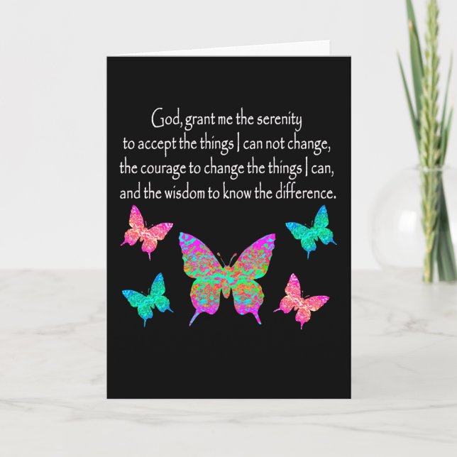 SÖT BUTTERFLY SERENITY PRAYER DESIGN KORT (Framsida)