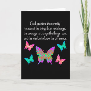 SÖT BUTTERFLY SERENITY PRAYER DESIGN KORT