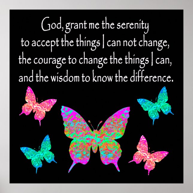 SÖT BUTTERFLY SERENITY PRAYER DESIGN POSTER (Framsidan)