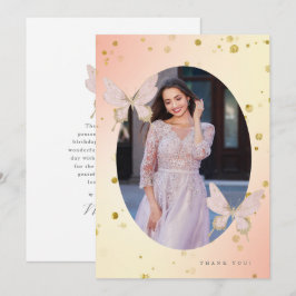 Söt  Butterfly Tack Photo Inbjudningar