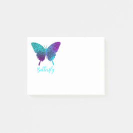 Söt Butterfly Teal Lila Ombre Graphic Post-it Block