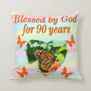 SÖT BUTTRYCKLIGEN BLESSINGAR 90:E BIRTHDAY PILLOW KUDDE