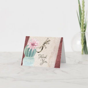 Söt Cactus with Flower and Gecko Southwest Tack Kort